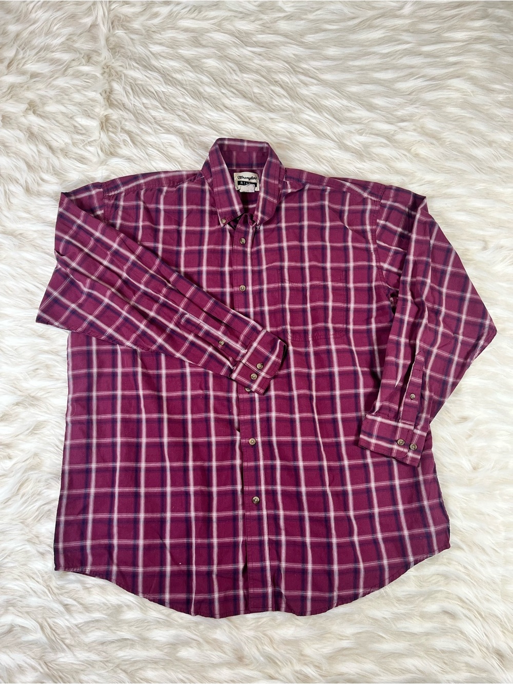 Wrangler Riata Western Shirt Men's XL Red Plaid